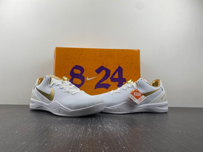 nike kobe 8 protro white golden fv6325-100