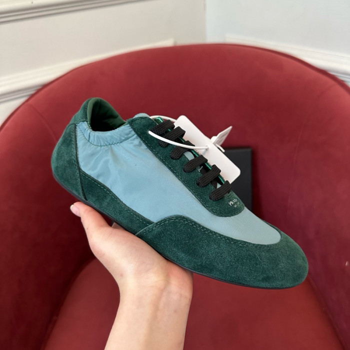 Prada Collapse Re-Nylon suede sneakers