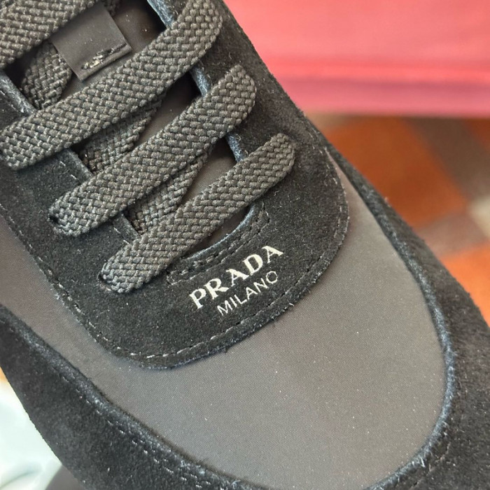 Prada Collapse Re-Nylon suede sneakers