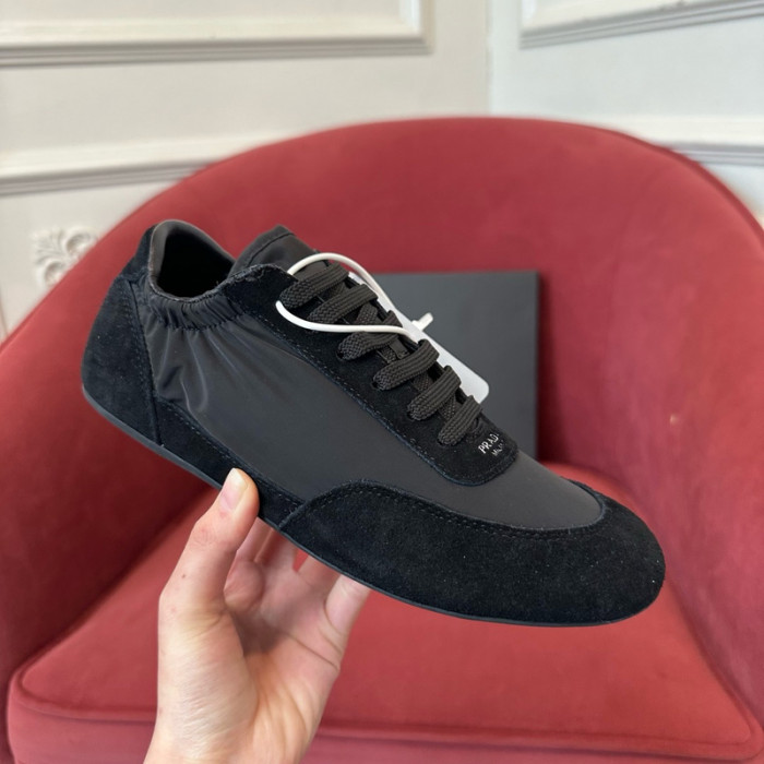 Prada Collapse Re-Nylon suede sneakers