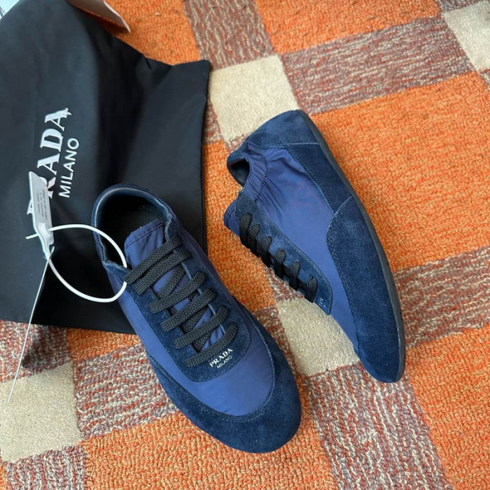 Prada Collapse Re-Nylon suede sneakers