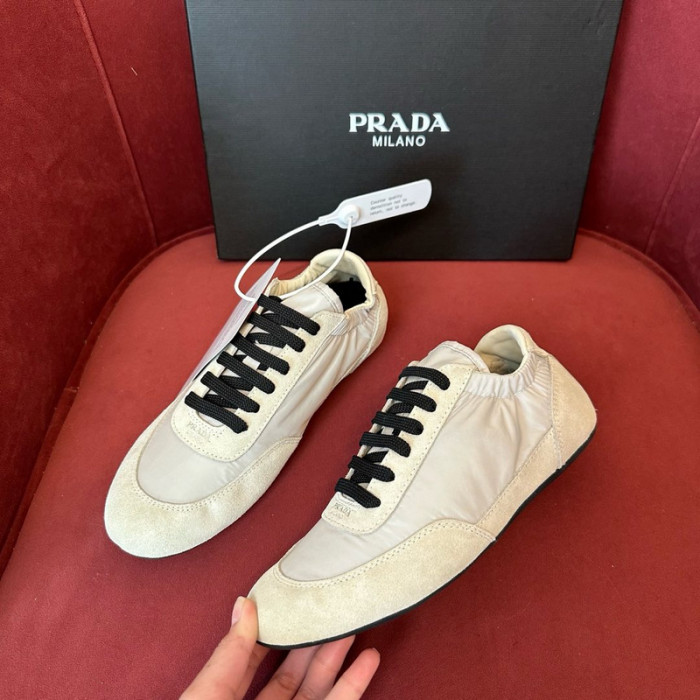 Prada Collapse Re-Nylon suede sneakers