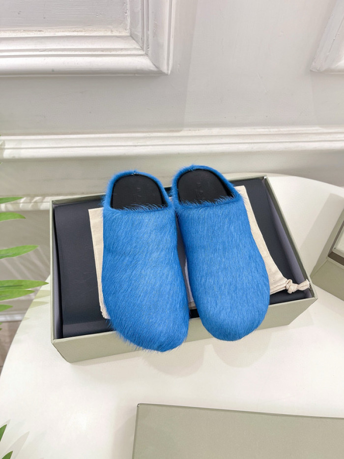 marni calf hair slippers