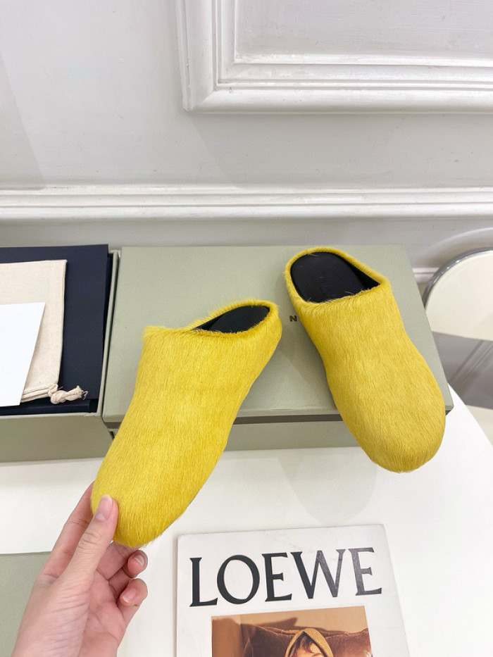 marni calf hair slippers