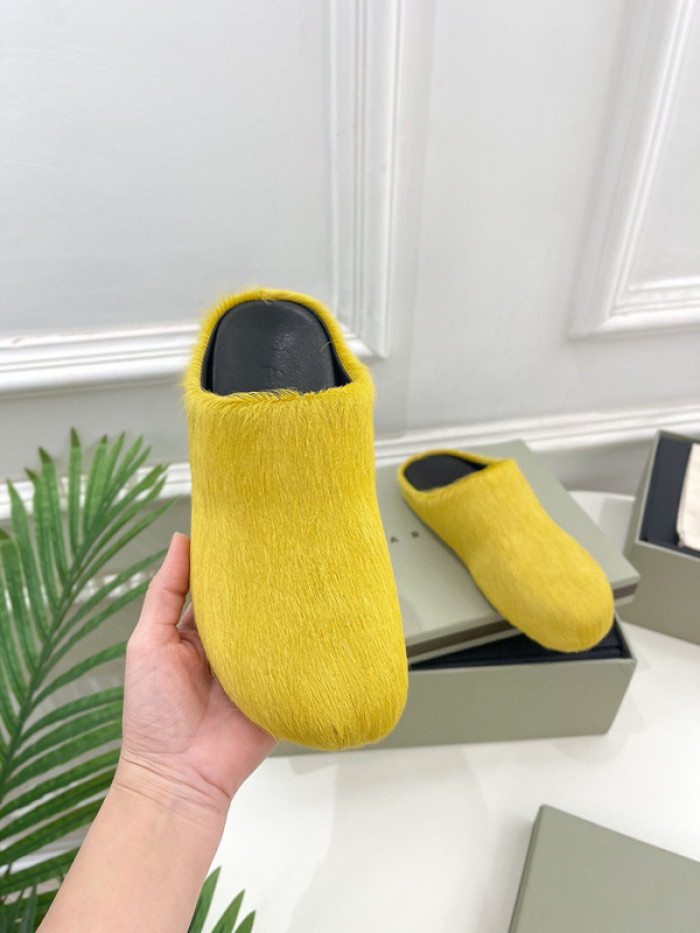 marni calf hair slippers