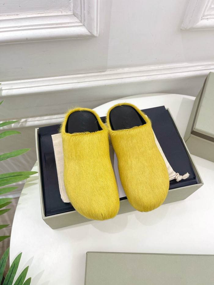 marni calf hair slippers
