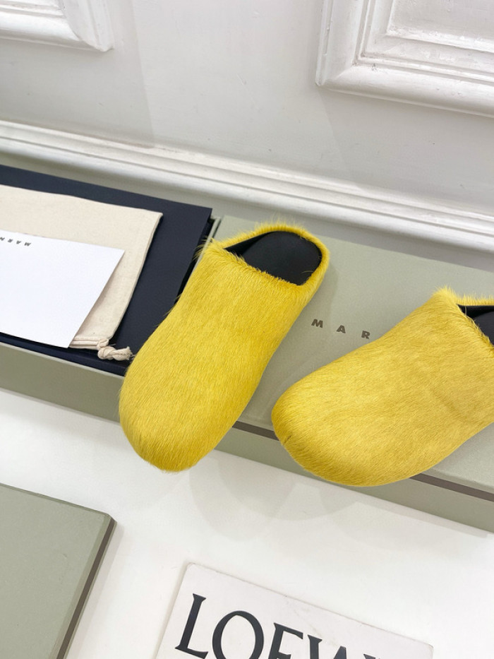 marni calf hair slippers