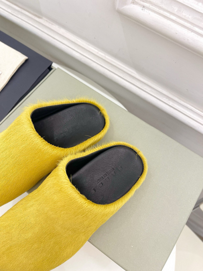 marni calf hair slippers