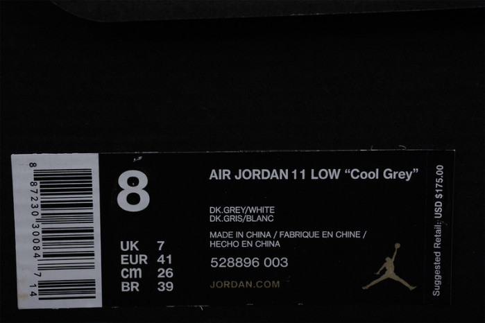 Jordan 11 Retro Low Cool Grey 528895-003