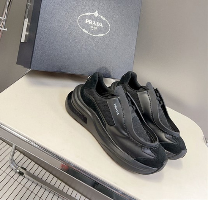 Prada Brushed Leather Sneakers