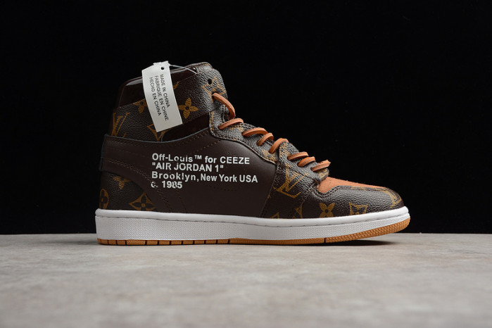 air jordan 1 o-w -louiv aq0818-158 (with case)