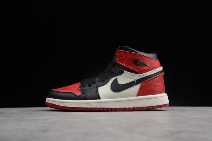 kids air jordan 1 retro high og "bred toe" 555088 610