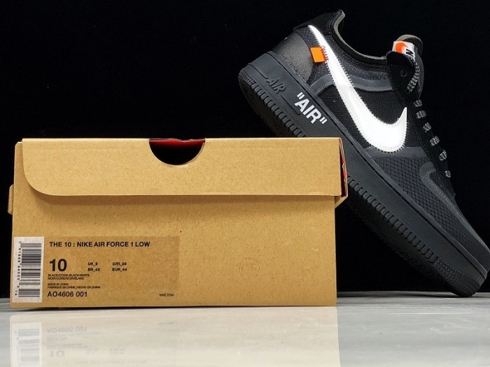 nikeair force 1 low o-w black white ao4606-001