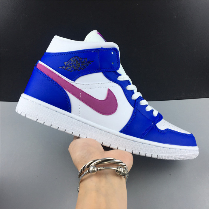 air jordan 1 mid hyper royal/hyper violet-white 554724-451