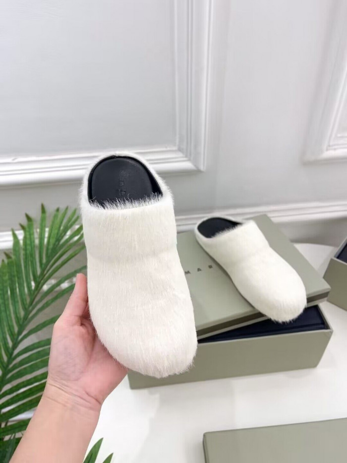 marni calf hair slippers