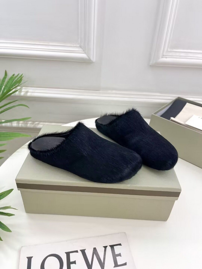 marni calf hair slippers