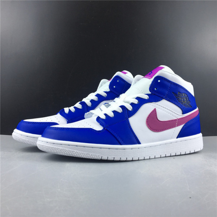 air jordan 1 mid hyper royal/hyper violet-white 554724-451
