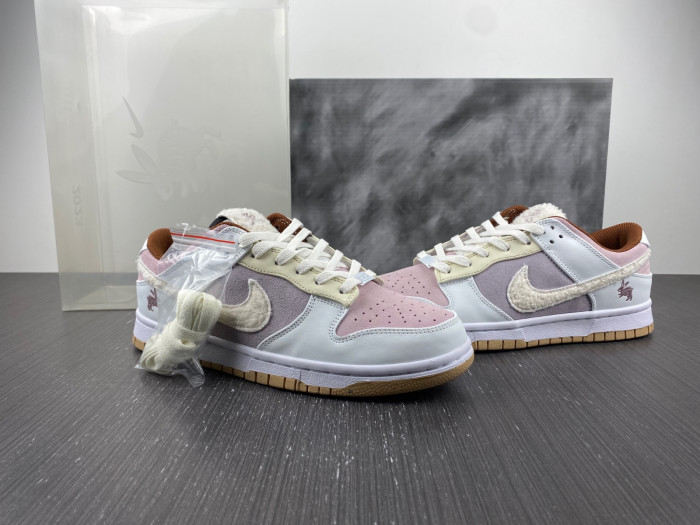 nike dunk low retro prm year of the rabbit fossil stone (2023) fd4203-211