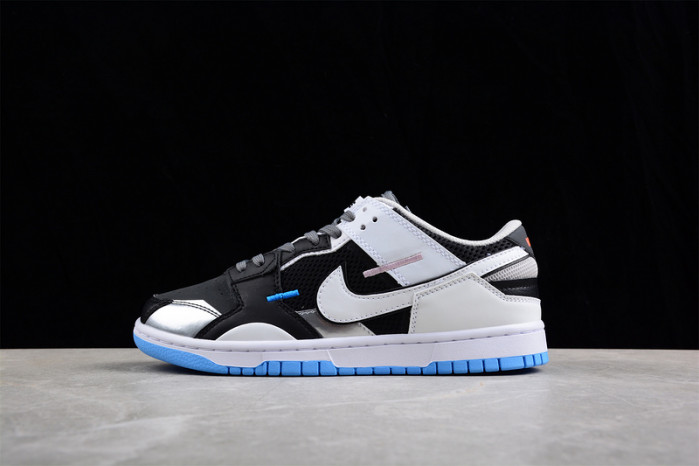nike dunk low scrap black neutral grey university blue white dn5381-001