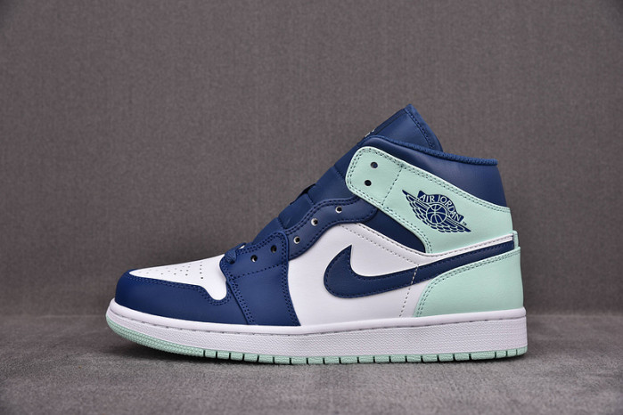 jordan 1 mid blue mint 554725-413