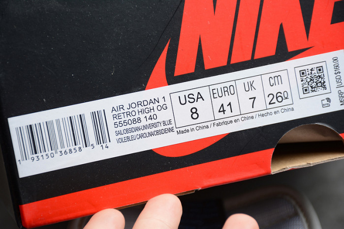 air jordan 1 retro high og | unc - obsidian university blue 555088-140