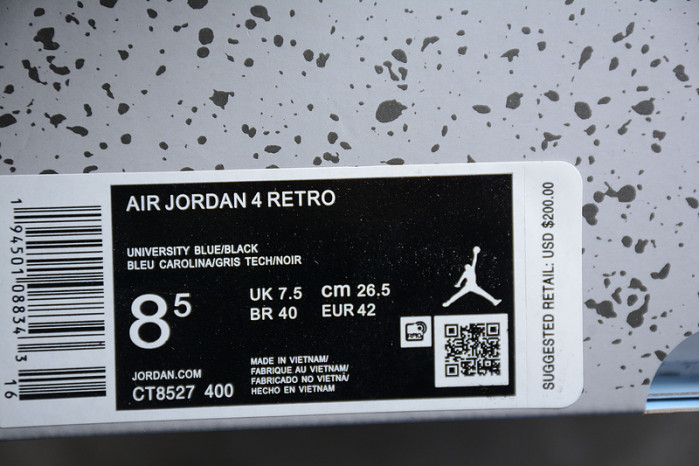 air jordan 4 retro university blue ct8527-400