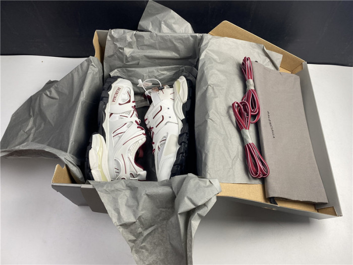 Ba*len*cia*ga track trainer white and burgundy 542436 w3ac1 2050