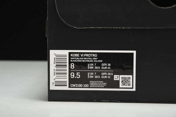 kobe 6 protro playoff pack white del sol cw2190-100