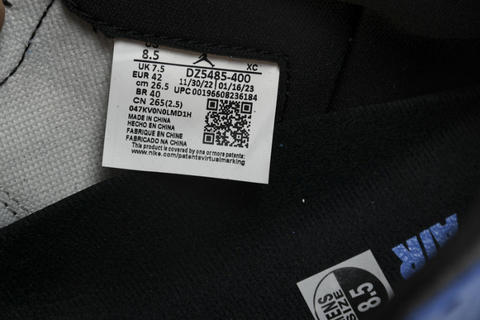 jordan 1 high og unc toe dz5485-400