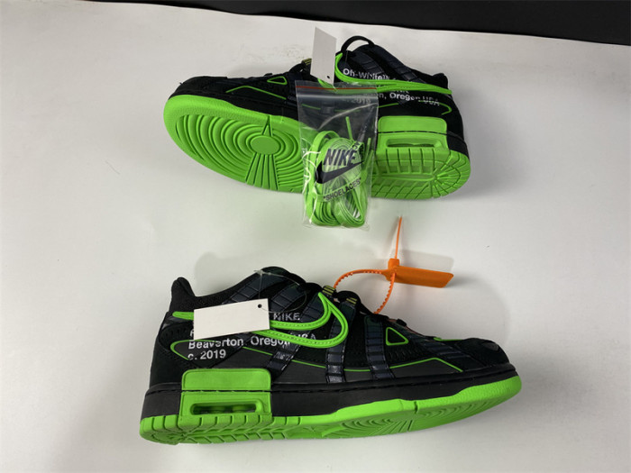 o-w nike air rubber dunk “”green strike“ cu6015-001