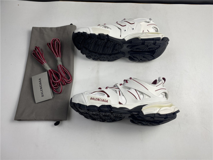 Ba*len*cia*ga track trainer white and burgundy 542436 w3ac1 2050