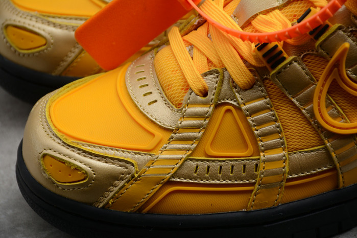 o-w nike air rubber dunk “university gold” cu6015-700