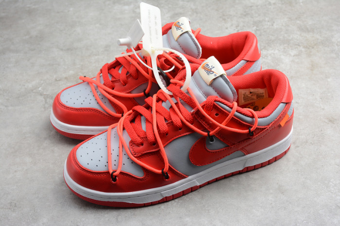 nike dunk low o-w university red ct0856-600