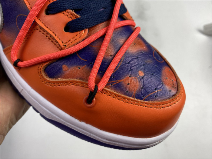 o-w x nike sb dunk low orange perple white ct0856-801