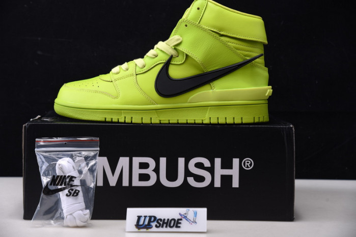 nike dunk high ambush flash lime cu7544-300